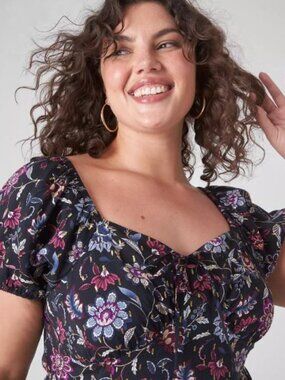 Lane Bryant NWT Bubble Sleeve Midi Dress Size 14